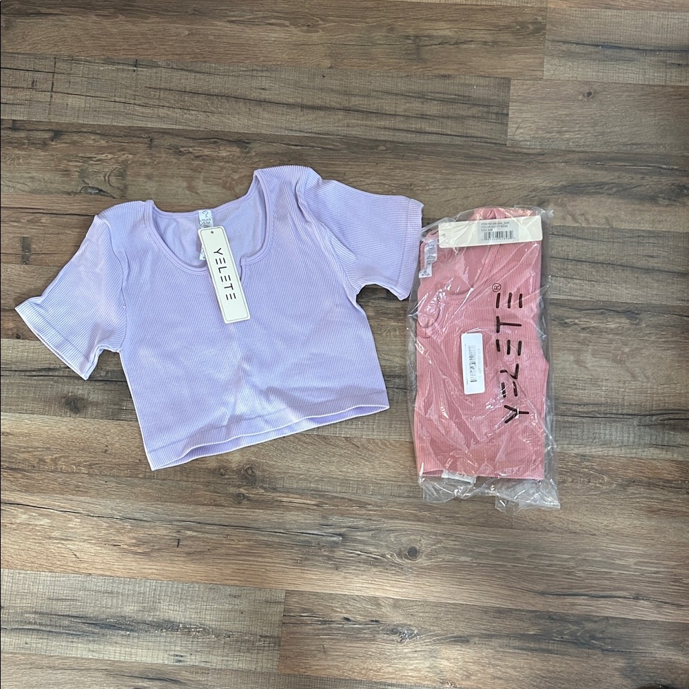 Yelete Lavender Short Sleeve Crop Top